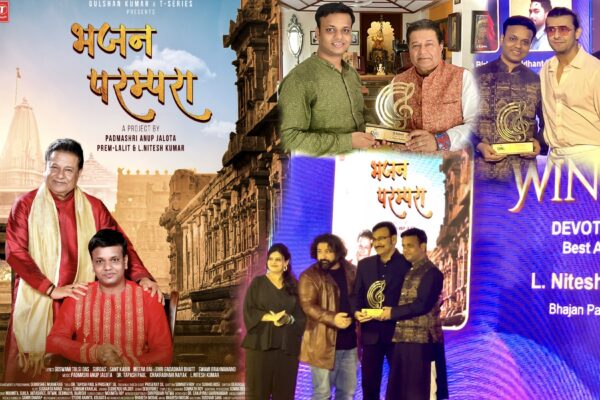 Bhajan Samrat Padma Shri Anup Jalota and his disciple L.Nitesh Kumar’s “Bhajan Parampara” awarded as the Best Devotional Album of the year