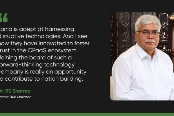 Tanla Appoints Dr. RS Sharma (former TRAI Chairman) to its Board of Directors