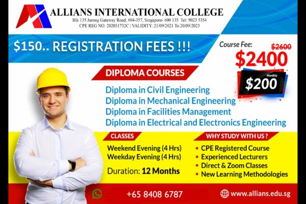 Get low-cost diploma in Electronics & Electrical from Singapore- Allians College
