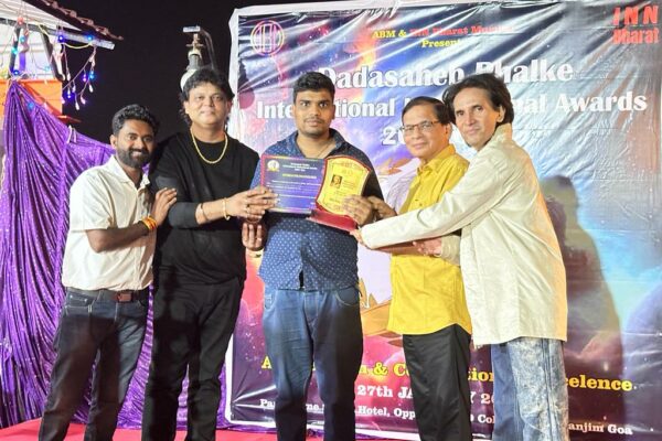 Most talented Lyricist Akhil Dessai beholded Dadasaheb Phalke International Motivational Award By ABM & INN BHARAT at Goa.
