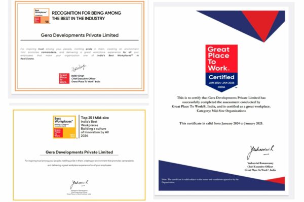 Gera Developments wins India’s Best Workplaces™ in Real Estate 2024 and features in India’s Great Mid-size Workplaces list