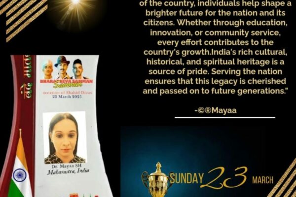 It’s A Bharat Seva Ratna Samman 2025 For Mayaa SH