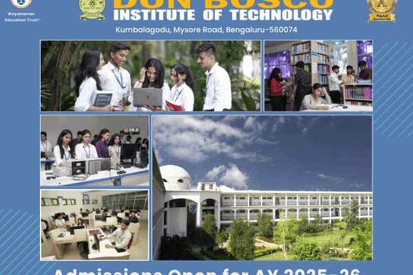 Don Bosco Institute of Technology, Bengaluru Opens Admissions for AY 2025-26