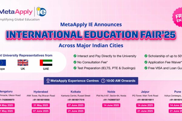 MetaApply IE is set to host International Education Fair 2025 Across Major Indian Cities