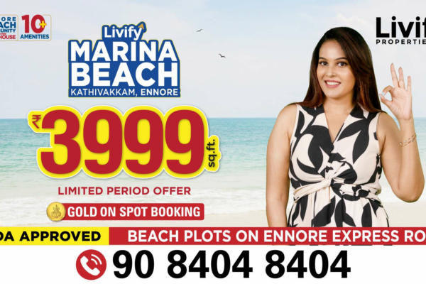 Livify Launches “Marina Beach” – Chennai’s First Beachfront Plotted Community at Kathivakkam, Ennore with Actress Chandini Tamilarasan as Brand Ambassador