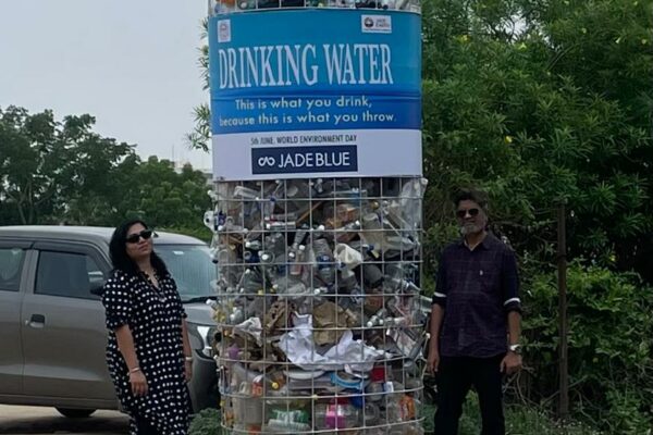 Founders of Fresh Lime Soda’s Sajit and Ishanee created 12 ft installation to spread awareness to reduce use of plastic on World Environment Day