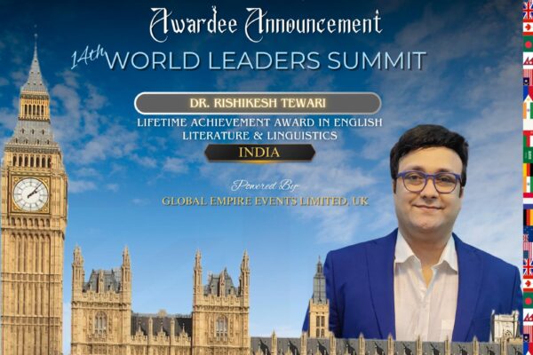 Dr. Rishikesh Tewari to Be Honored with Lifetime Achievement Award at 14th World Leaders Summit 2025 in Oxford