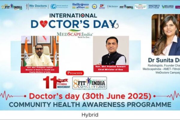 FitIndia Conclave 2025: Dr Sunita Dube, Union & Goa Ministers Unveil Poster for Pioneering ‘TARA Cancer AI Lifeline’ on Doctor’s Day
