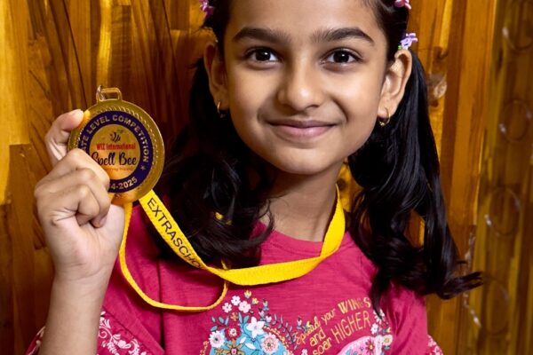 Student Aanvi Shines Globally with International Spell Bee Victory and Academic Excellence
