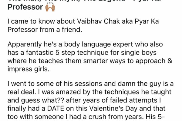 Viral Reddit Post: Pyar ka Professor helped him find a date this Valentine’s Day