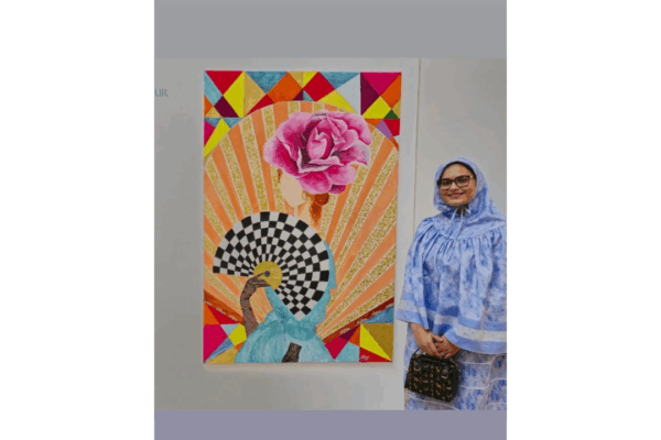 Bahrain’s Zainab Bassai was Honoured with a second place at India art festival for her masterpiece “A Lady with the Rose.”
