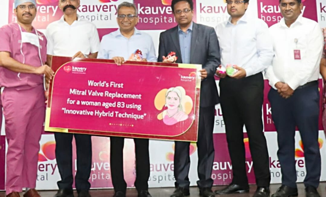 Kauvery Hospital Performs World’s First Breakthrough Transcatheter Mitral Valve Replacement on a High-Risk Elderly woman aged 83.